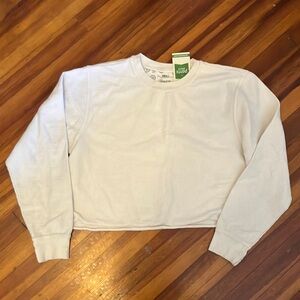 NWT 🌹 Oversized Ribbed Cropped Sweatshirt Size S